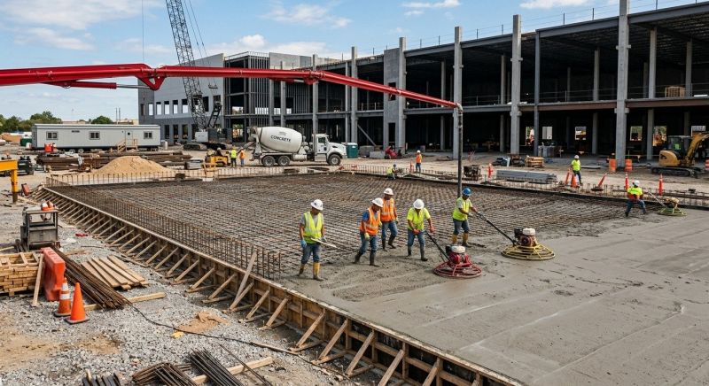 Commercial Slab Installation in Cary, NC